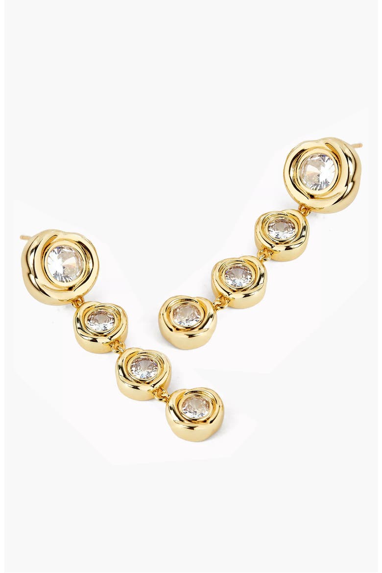 Carlo Drop Earrings In Gold & Crystals, Alternate, color, Gold