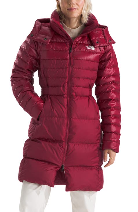 Red thin puffer jacket on sale