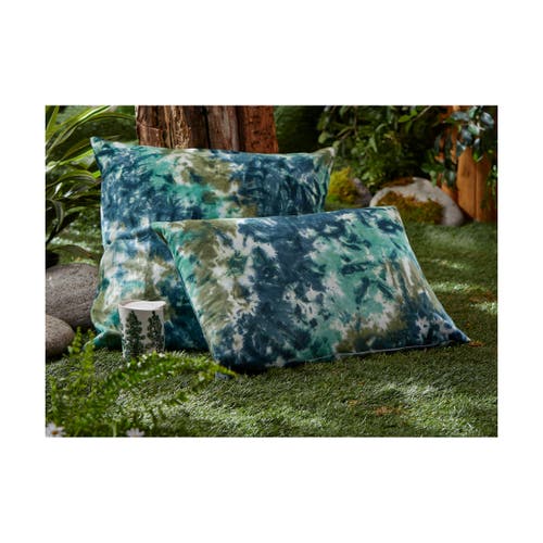 Tag Blue Tie Dye Cotton Accent Decorative Throw Pillow Square In Multi