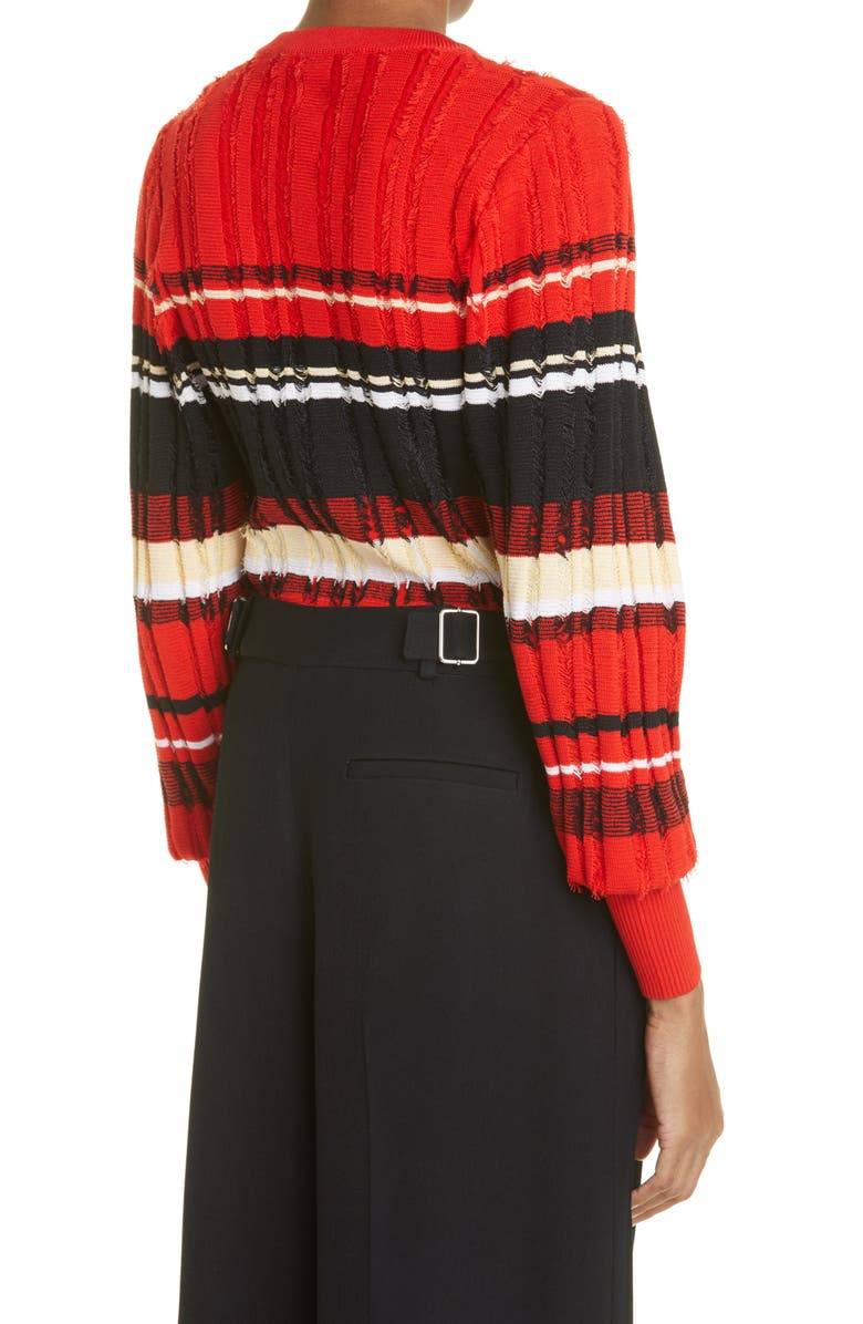 Proenza Schouler Stripe Fil Coupé Crop Sweater, Alternate, color, 