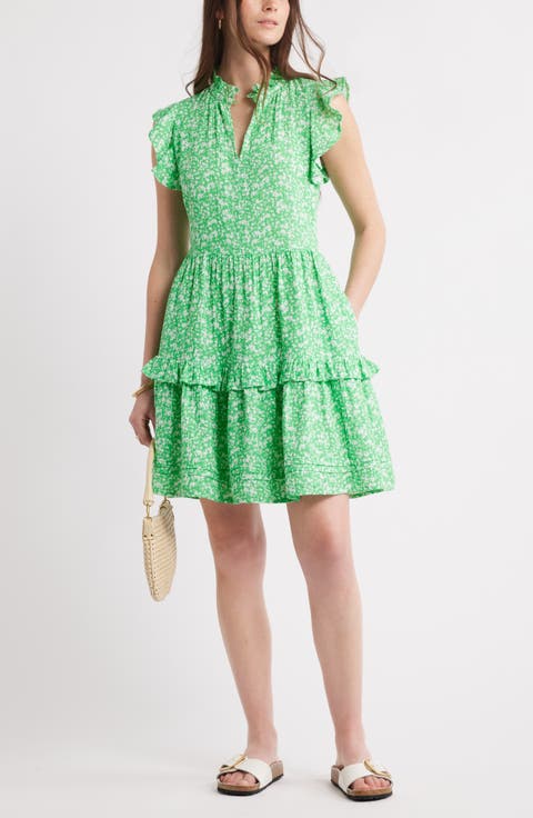 Ruffle Duo Cotton Gauze Dress