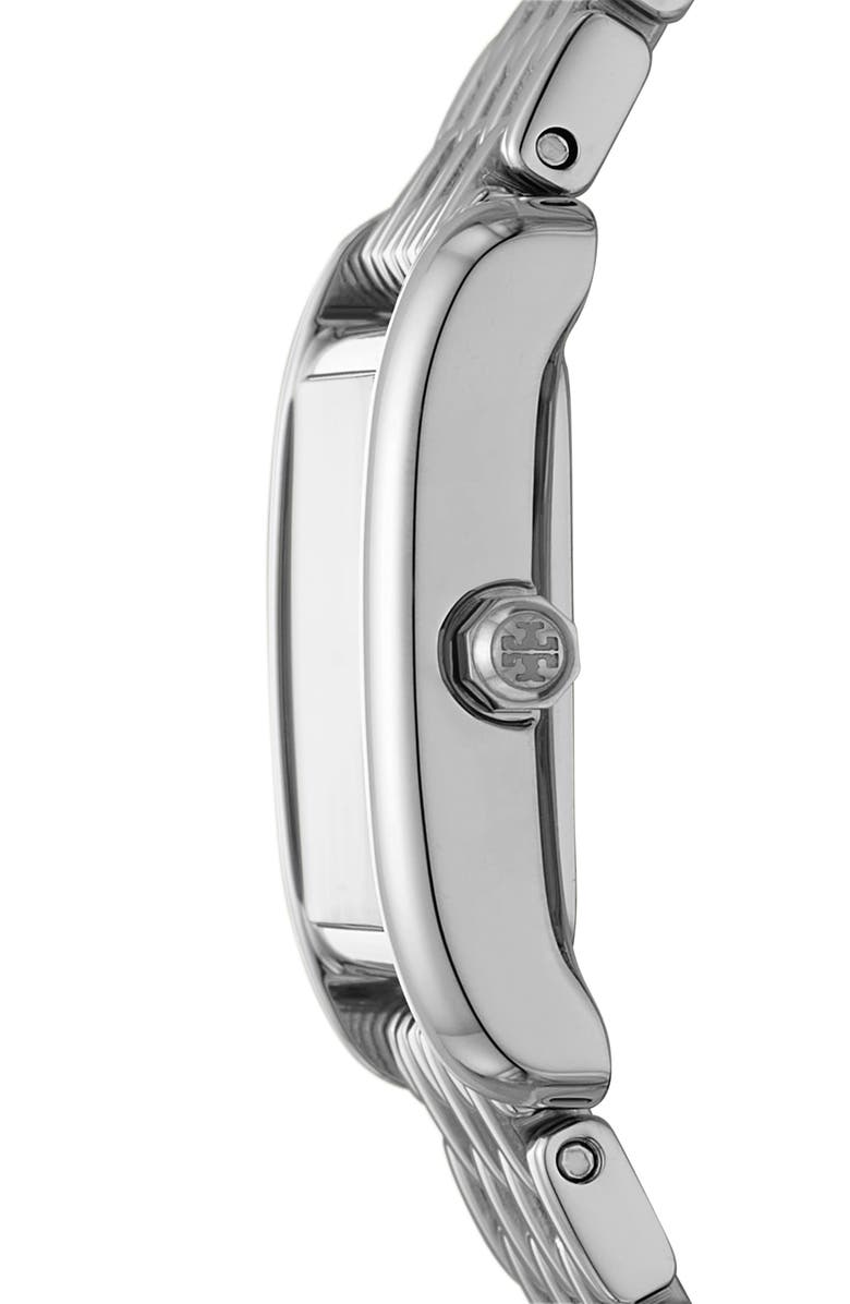 Tory Burch The Small Eleanor Bracelet Watch, 19mm x 28mm, Alternate, color, Silver