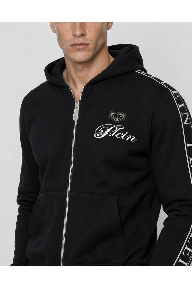 Hoodie Zip Teddy Stones Men, Main, color, black