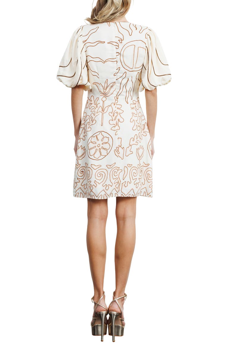 Rochelle Floral Minidress, Alternate, color, CREAM