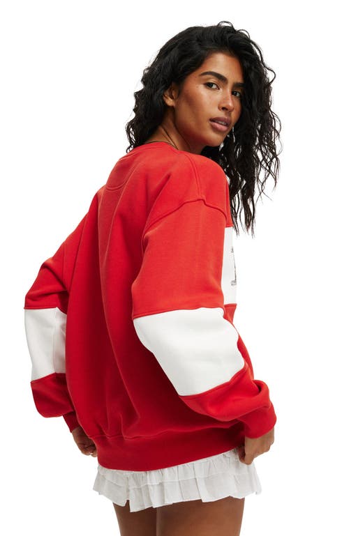 Shop Cotton On Licensed Graphic Crew Sweatshirt In Lcn I Love Ny Red Poppy