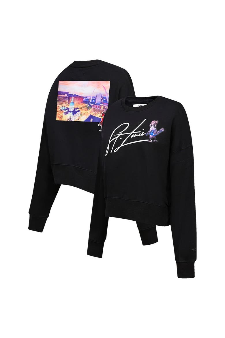 Women's Pro Standard Black St. Louis Cardinals City Scape Pullover Sweatshirt, Main, color, Black