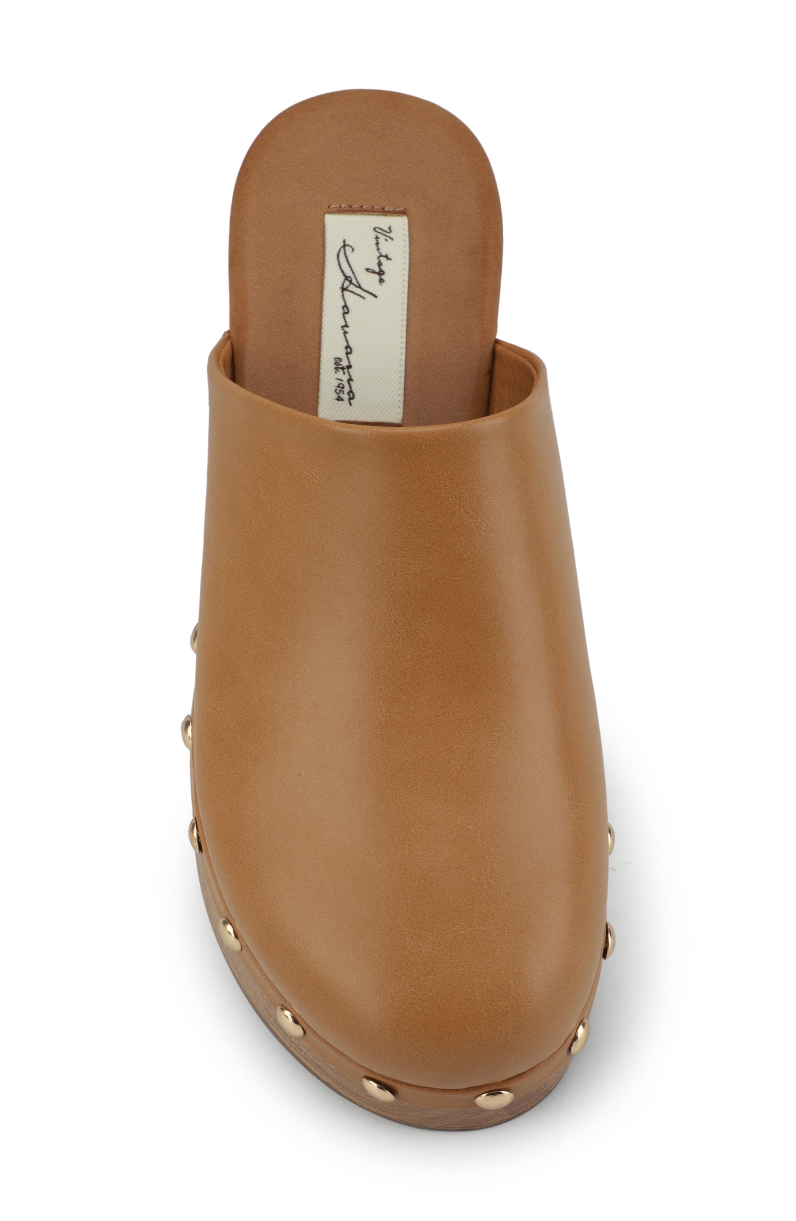 Elaine Faux Leather Clog, Alternate, color, COGNAC