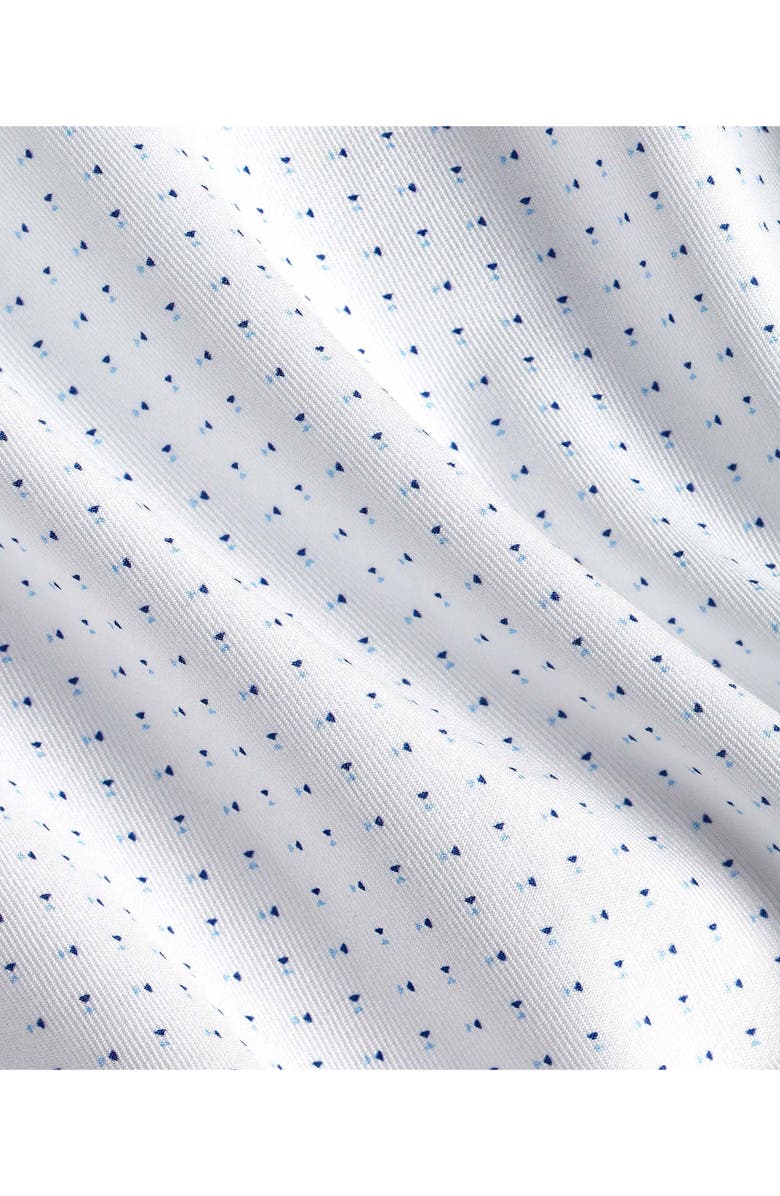 David Donahue Slim Fit Neat Cotton Stretch Twill Dress Shirt, Alternate, color, White/Navy