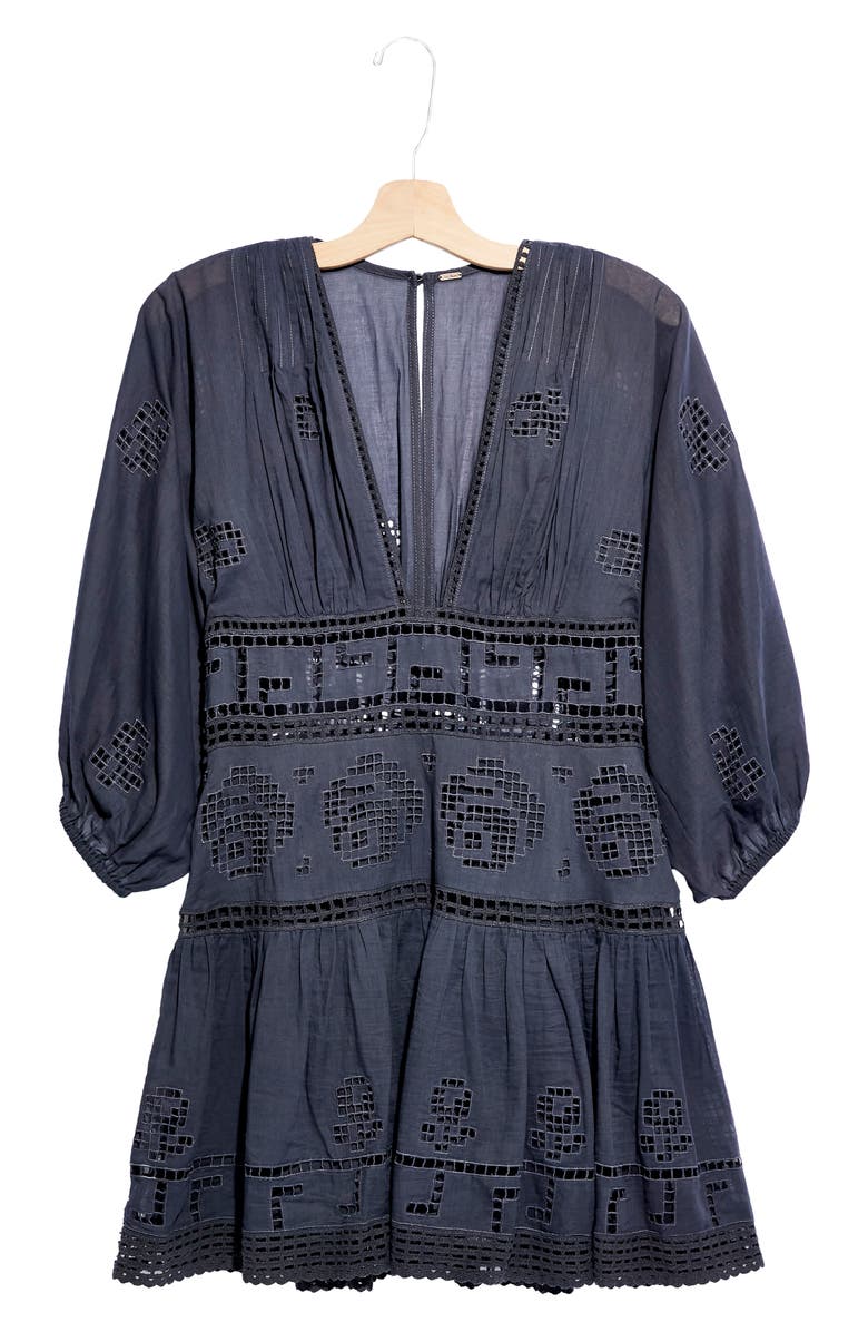 Free People Tea Time Embroidered Cutout Minidress, Main, color,