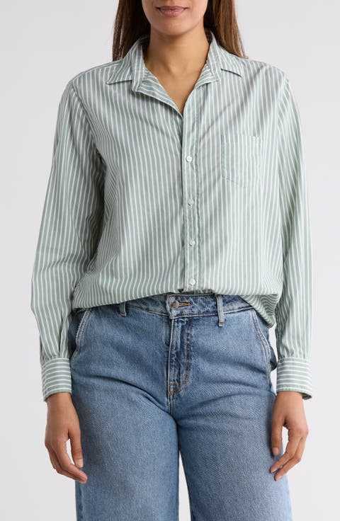 Eileen Stripe Relaxed Button-Up Shirt