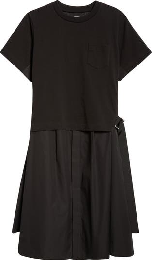 Sacai x Thomas Mason Layered Mixed Media Dress | Nordstrom