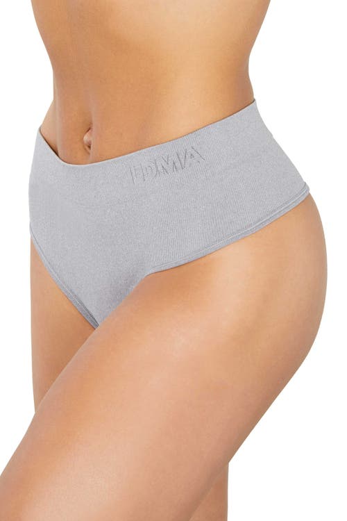 Ldma High Sculpt Thong Rib In Heather Grey