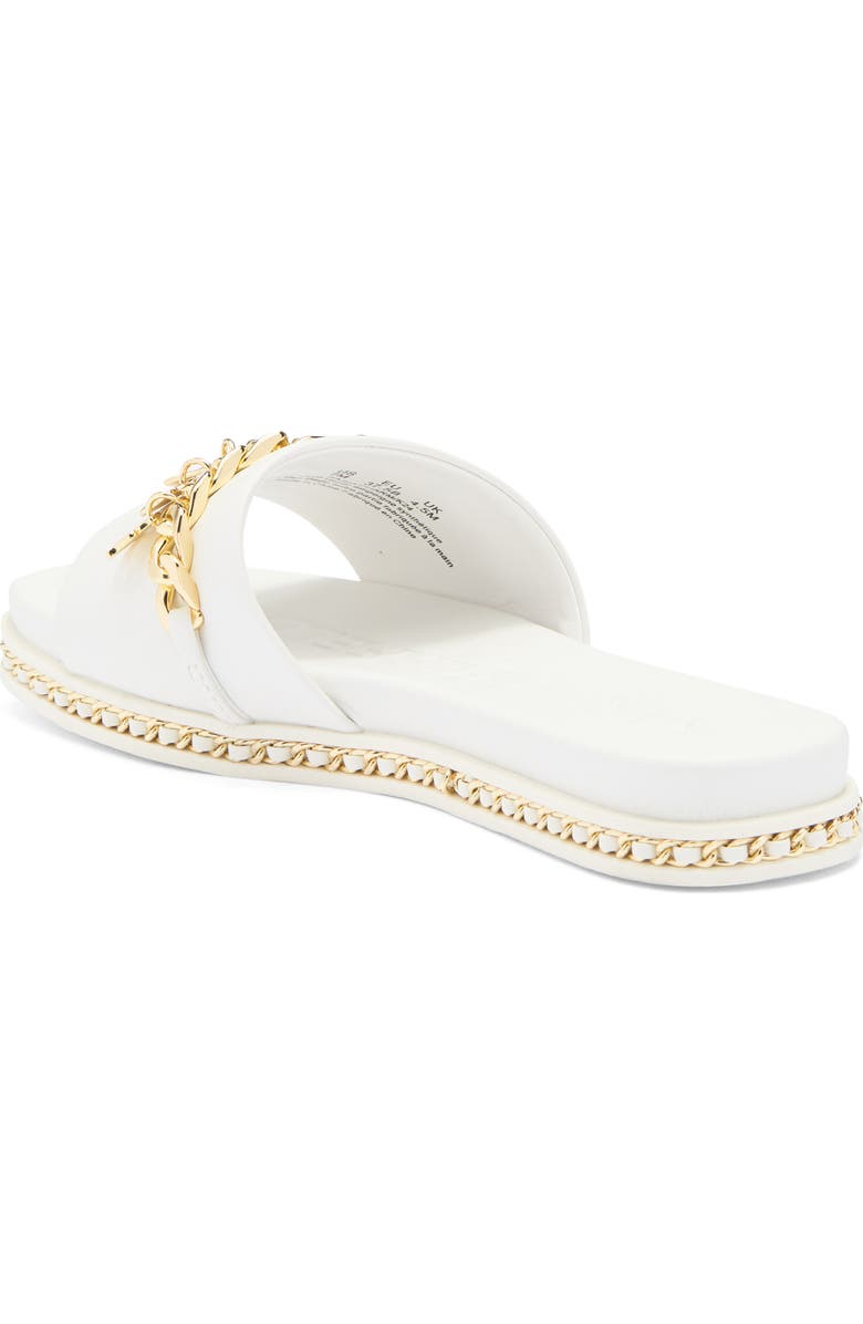 KARL LAGERFELD PARIS Basia Charm Chain Slide Sandal, Alternate, color, White/ Gold