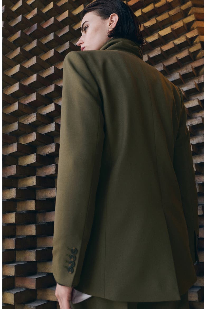 Notch Collar Blazer, Alternate, color, KHAKI GREEN