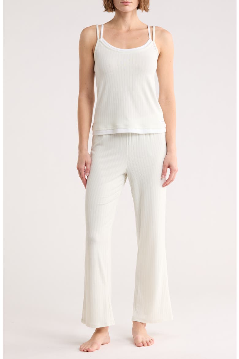 Variegated Ribbed Camisole & Pants Pajamas, Main, color, MINTED DEW