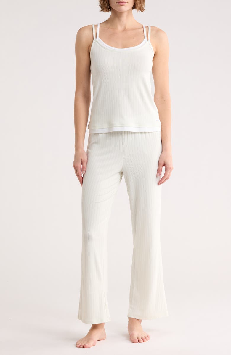 Danskin Variegated Ribbed Camisole & Pants Pajamas, Main, color, Minted Dew