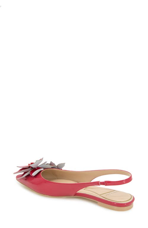 Kenneth Cole Tayla Patent Floral Appliqué Slingback In Red Patent