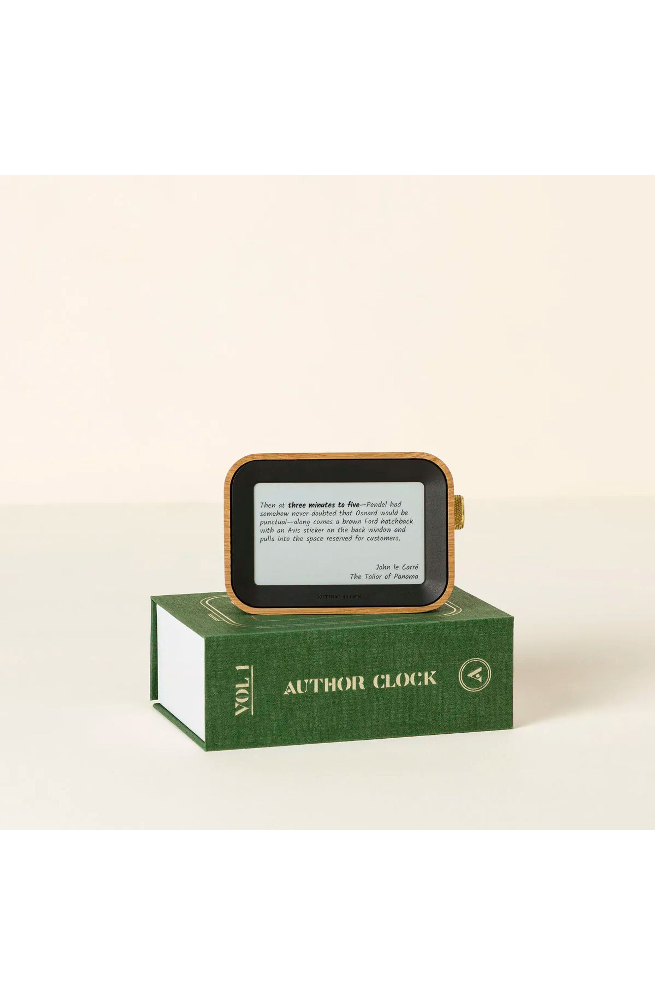 Literary Clock by Author Clock in Dark Brown Frame 