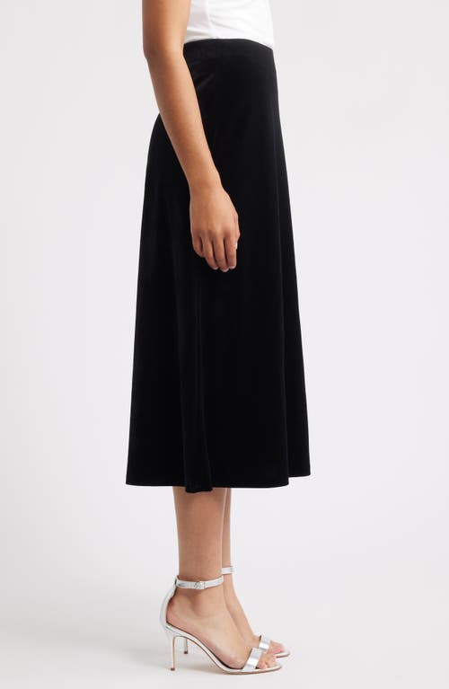 Anne Klein Bias Cut Pull-on Midi Skirt In Black