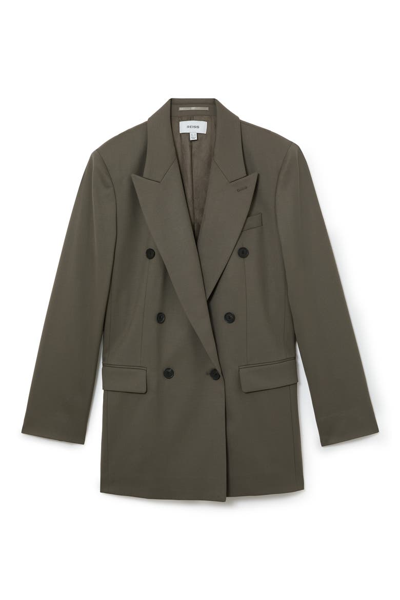 Leisel Wool Blend Double Breasted Oversized Blazer, Alternate, color, SAGE GREEN