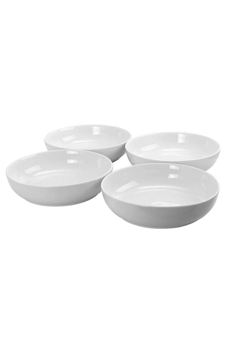 Gibson Home Extra Wide 8.5 in. Stoneware Dinner and Serving Bowls , Set of 4, Alternate, color, White