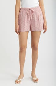 Bobeau Eyelet Drawstring Waist Shorts