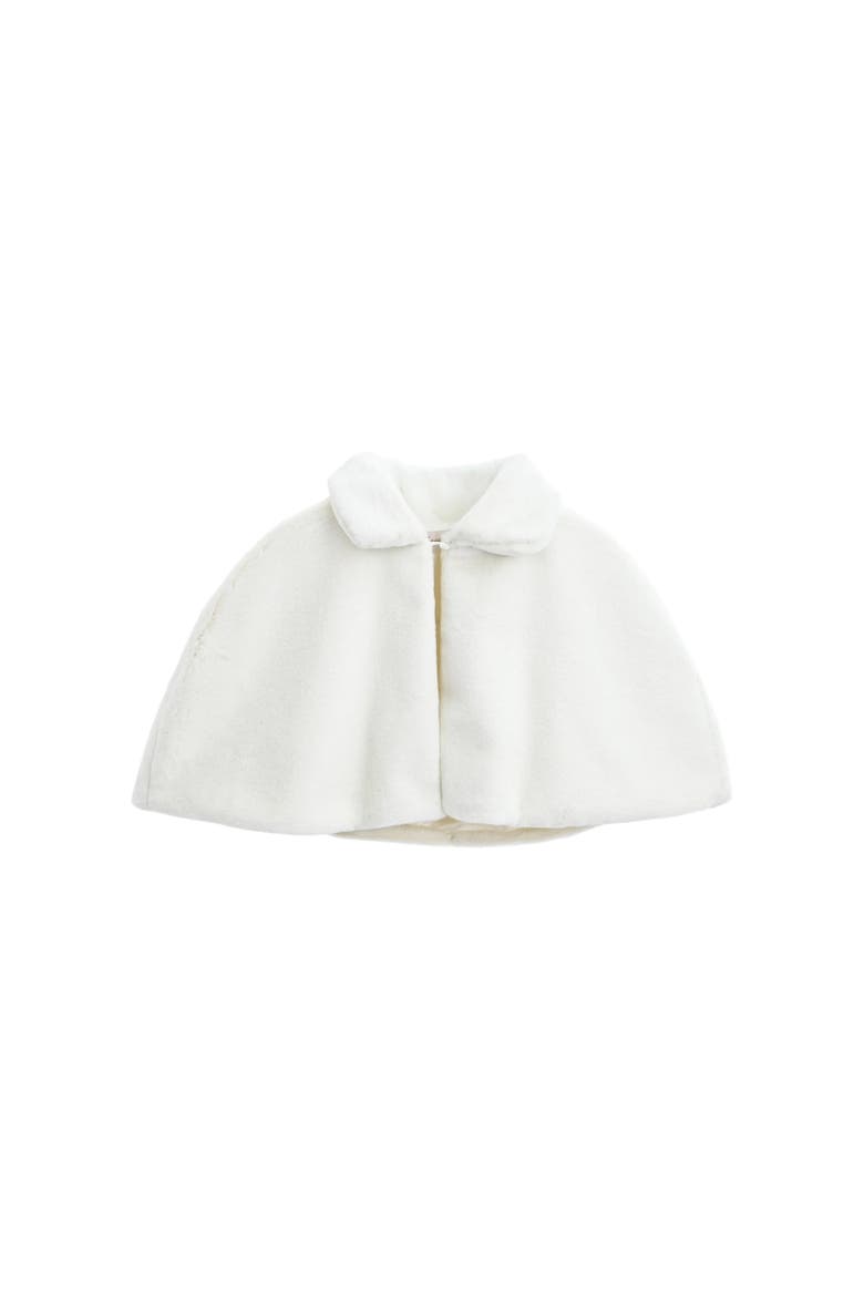 Laurella Faux Fur Cape, Main, color, Ivory