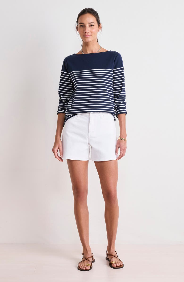 vineyard vines High Waist Denim Shorts, Alternate, color, White Cap