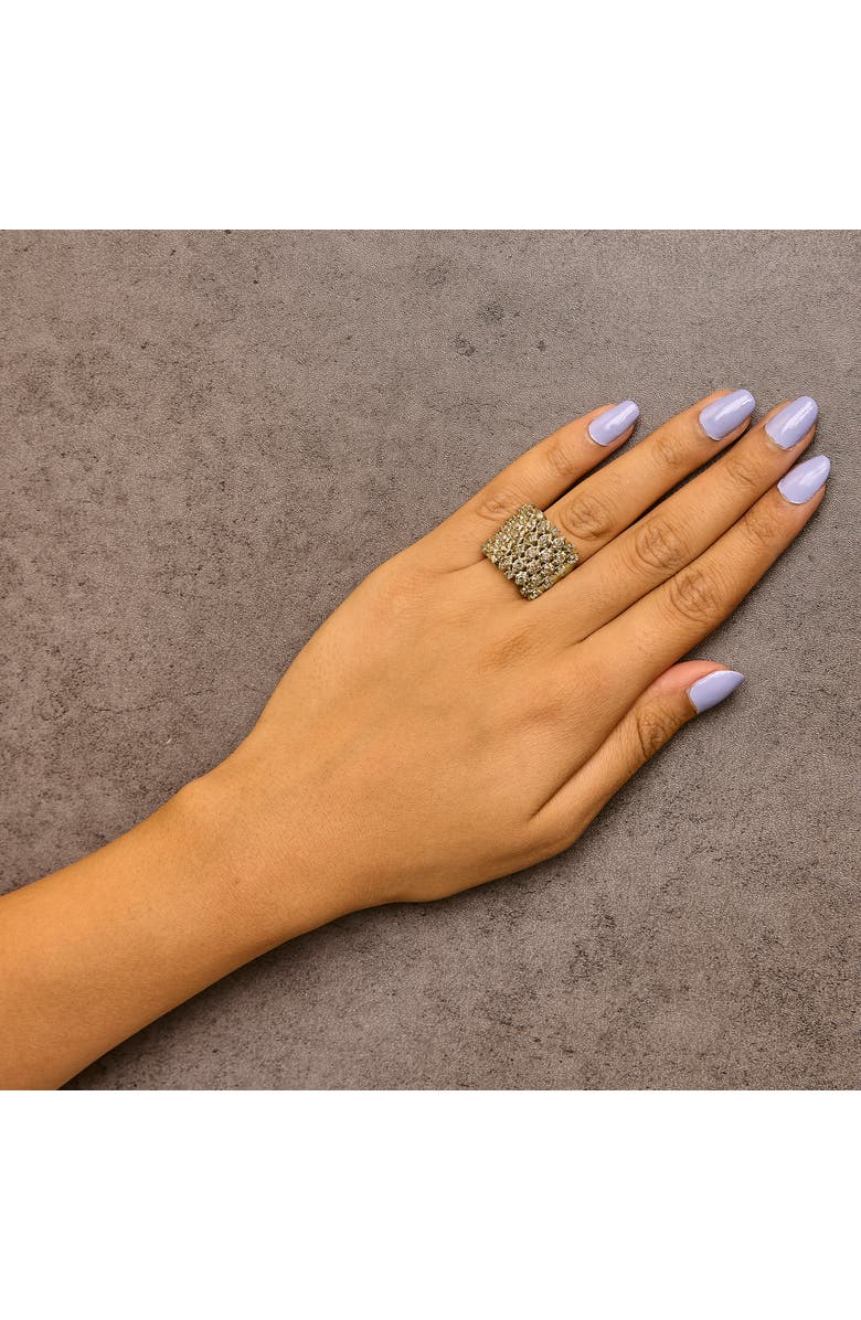 Haus of Brilliance 10K Yellow Gold 2.0 Cttw Brown Diamond Mesh Link Cocktail Ring, Alternate, color, Yellow Gold
