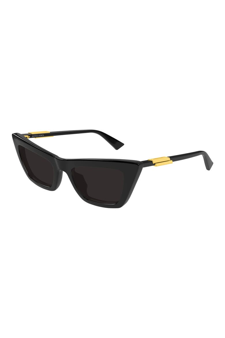 53mm Cat Eye Sunglasses, Alternate, color, BLACK