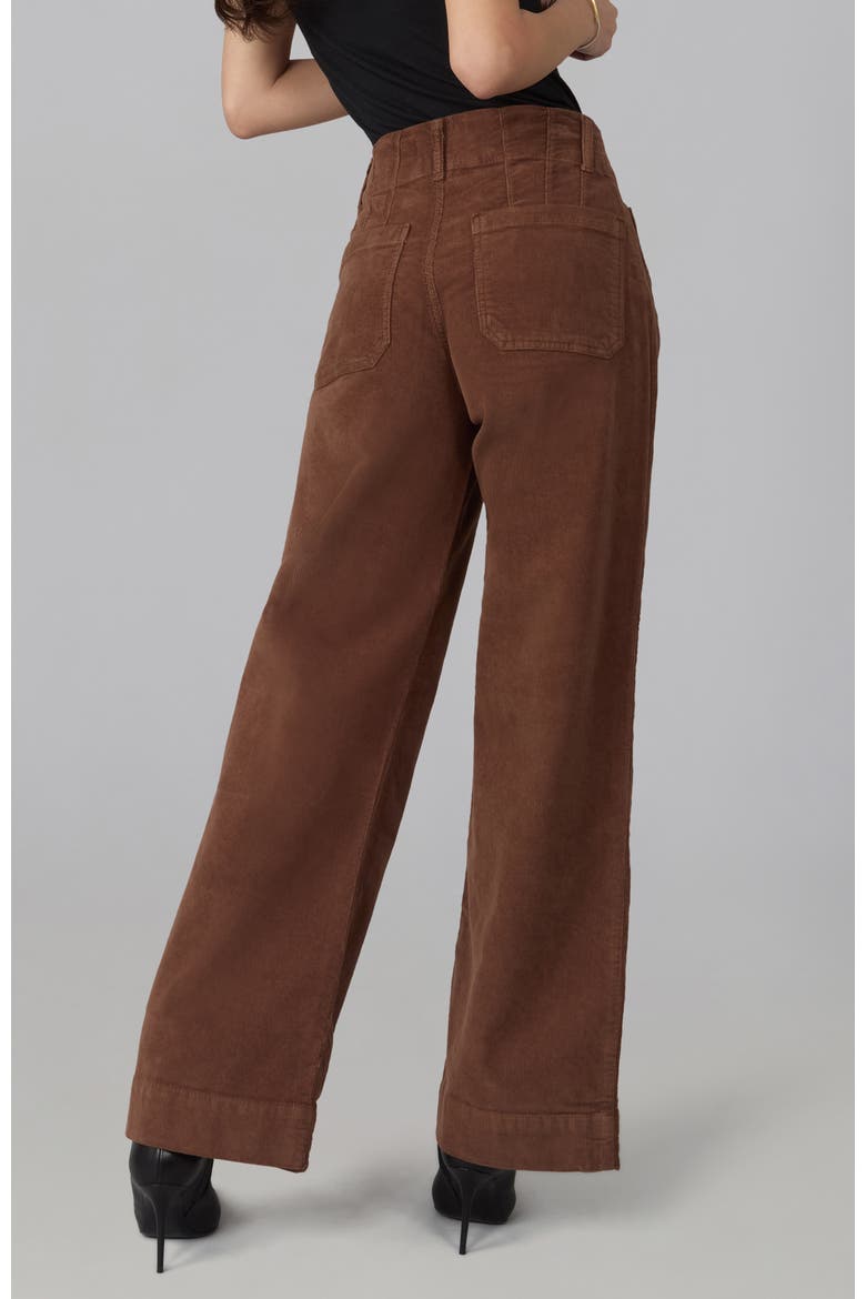 Colette High Rise Wide Leg Corduroy Jeans, Alternate, color, Cafe Noir