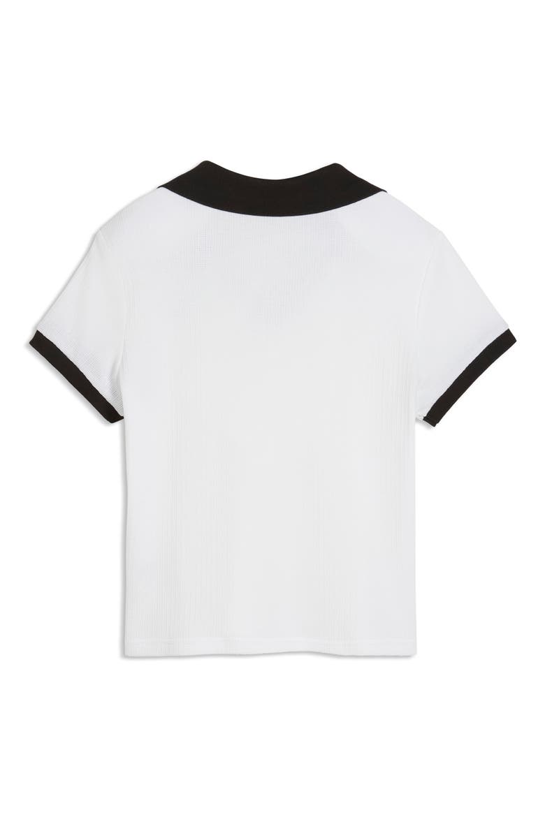 Essentials Tipped Johnny Collar Polo, Alternate, color, PUMA WHITE