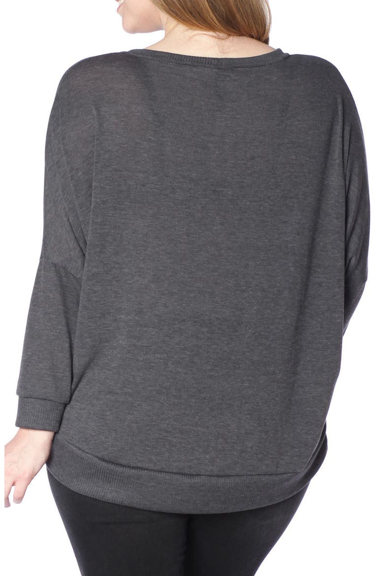 Dolman Sleeve Ribbed Pullover, Alternate, color, HEATHER GREY
