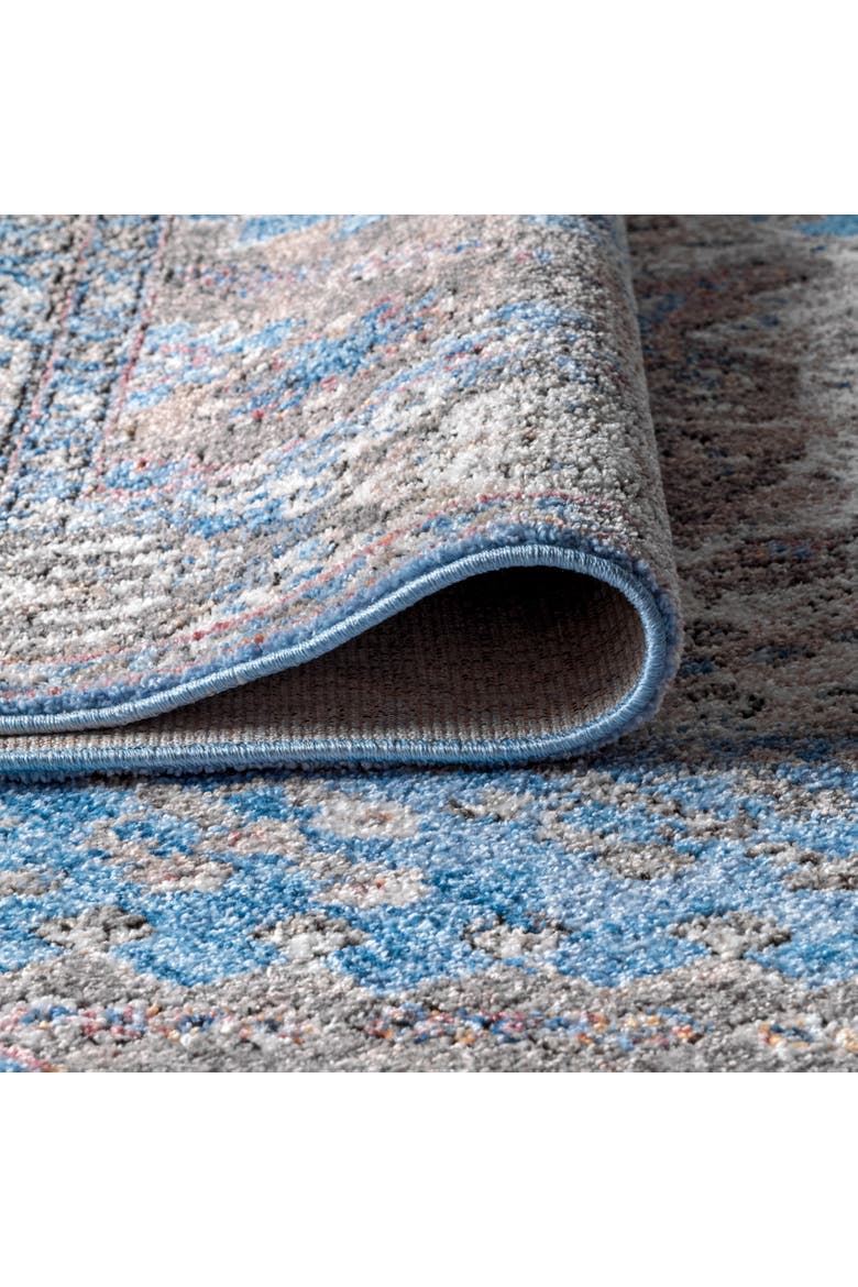 Kesan Vintage Medallion Area Rug, Alternate, color, Turquoise/Gray
