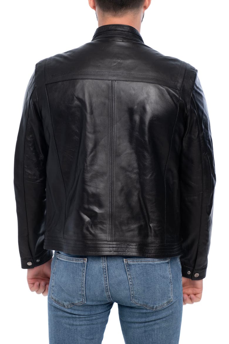 Lisbon Leather Jacket, Alternate, color, BLACK