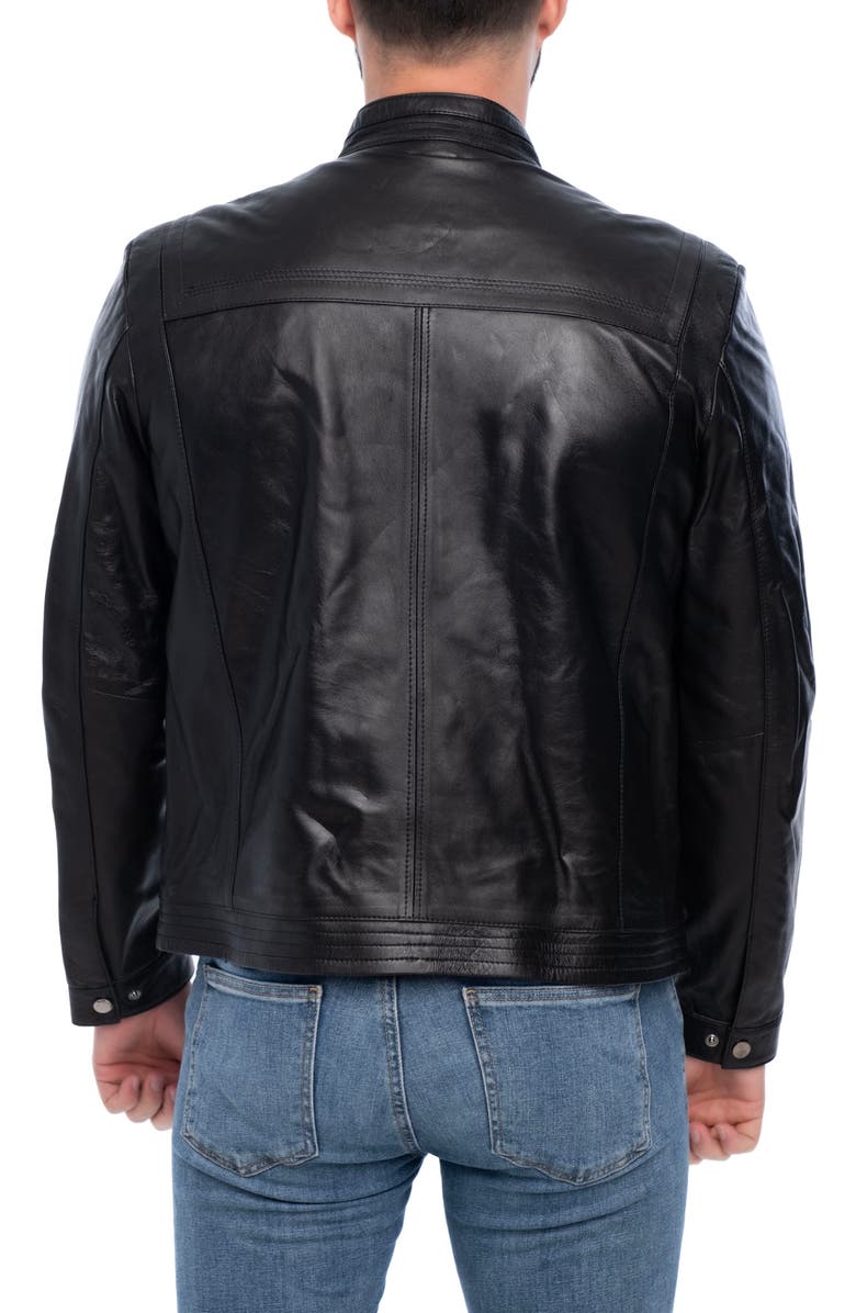 VELLAPAIS Lisbon Leather Jacket, Alternate, color, Black