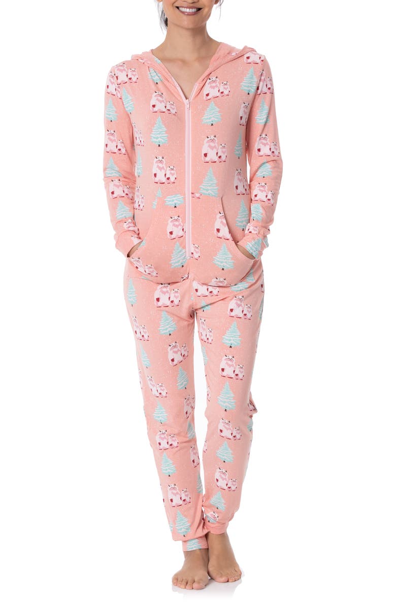 KicKee Pants Hooded Pajama Jumpsuit, Main, color, 