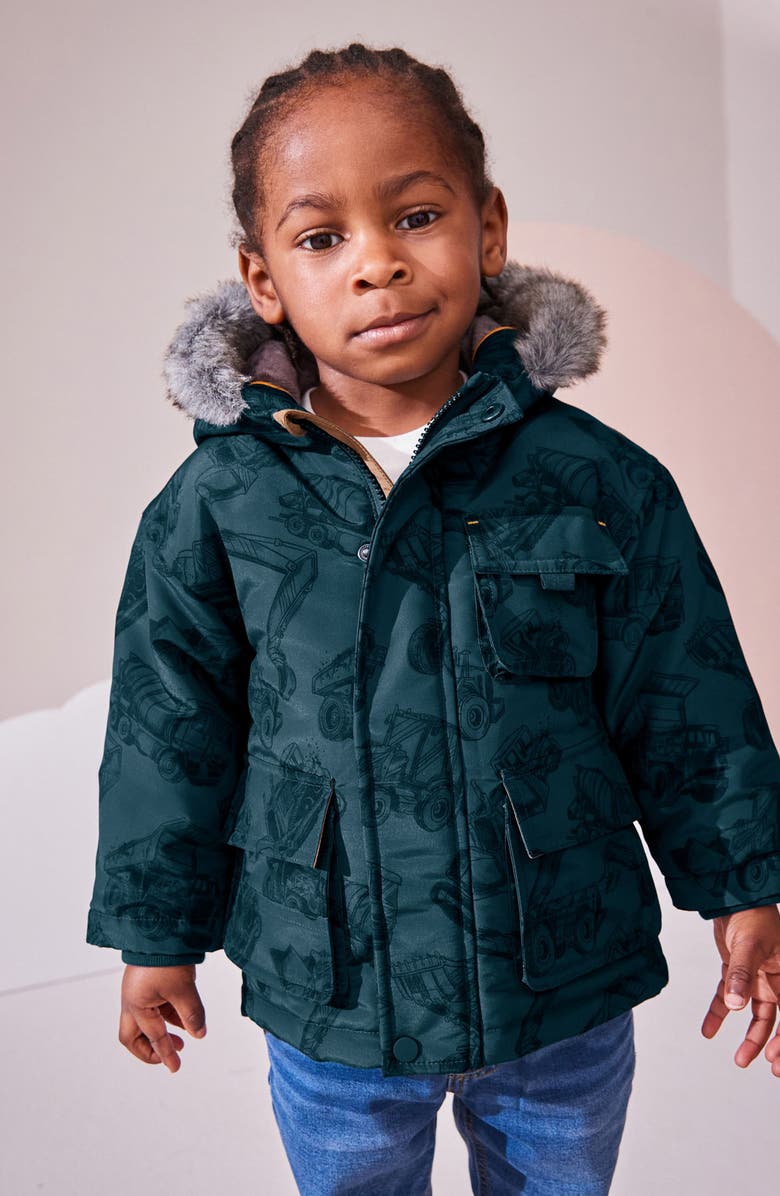 NEXT Kids' Tractor Water Resistant Hooded Parka, Alternate, color, 