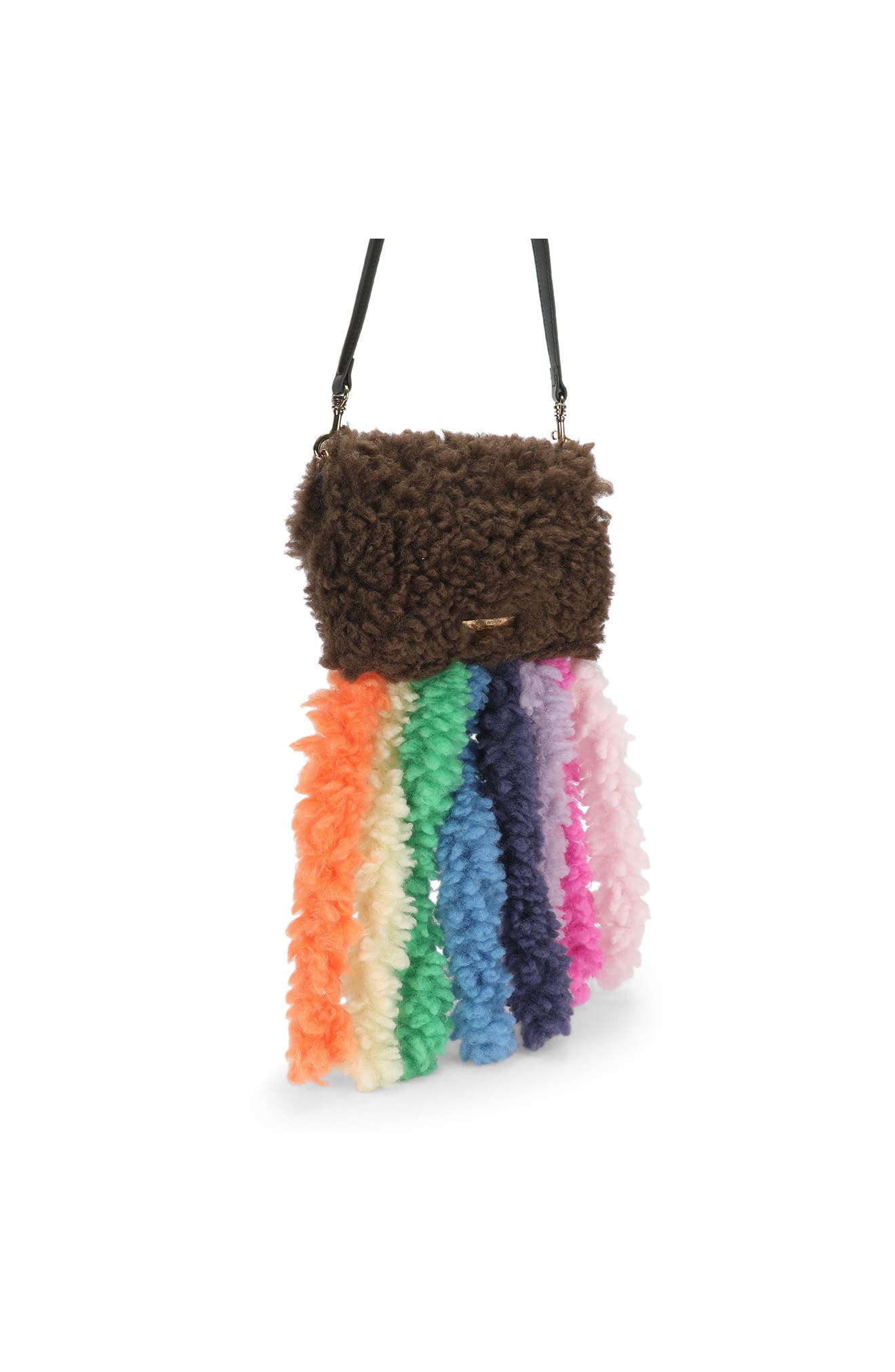 Medium Kensington Faux Shearling Shoulder Bag, Alternate, color, BROWN/ OTH
