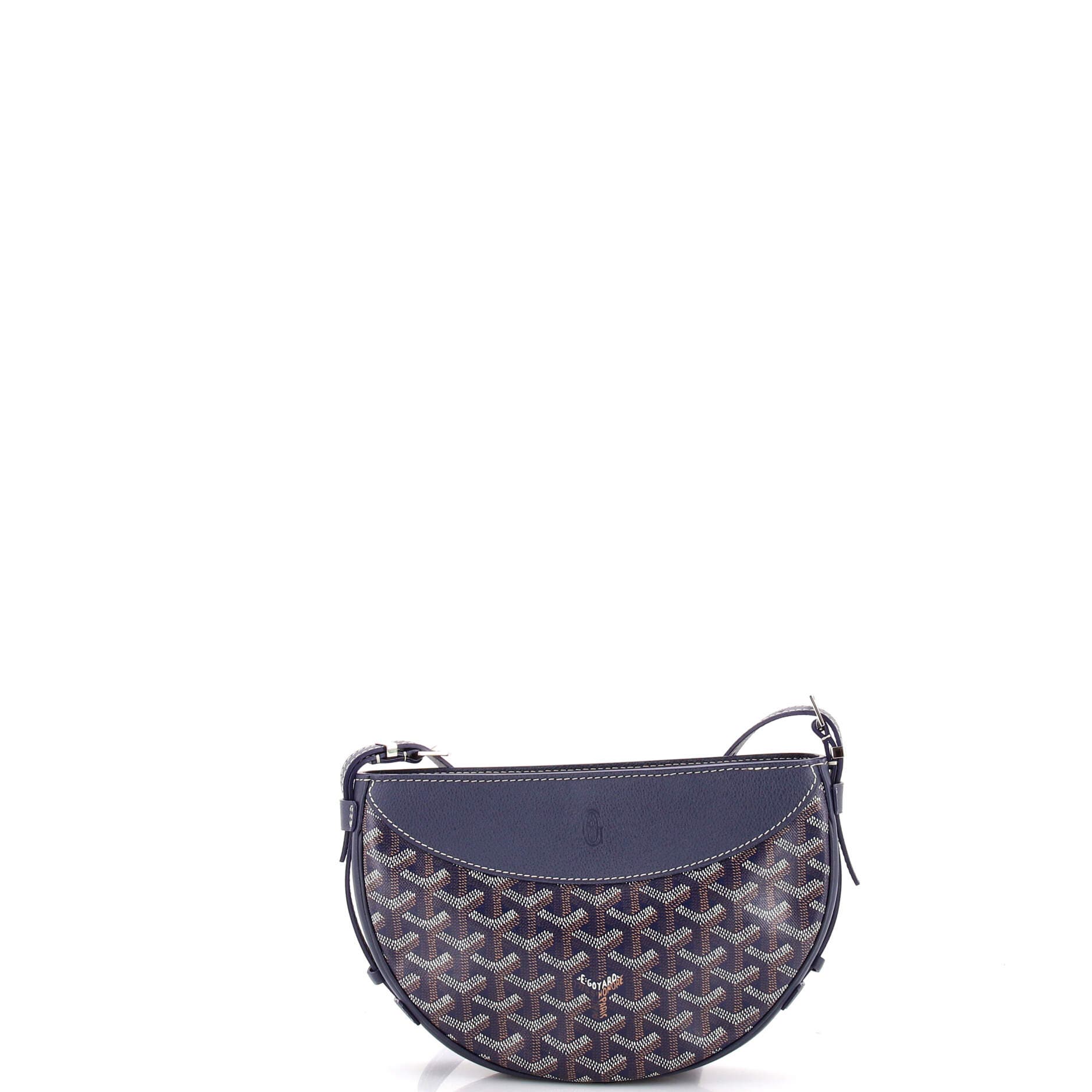 Pre-Owned Goyard Hirondelle Shoulder Bag Coated Canvas and Leather, Alternate, color, Blue