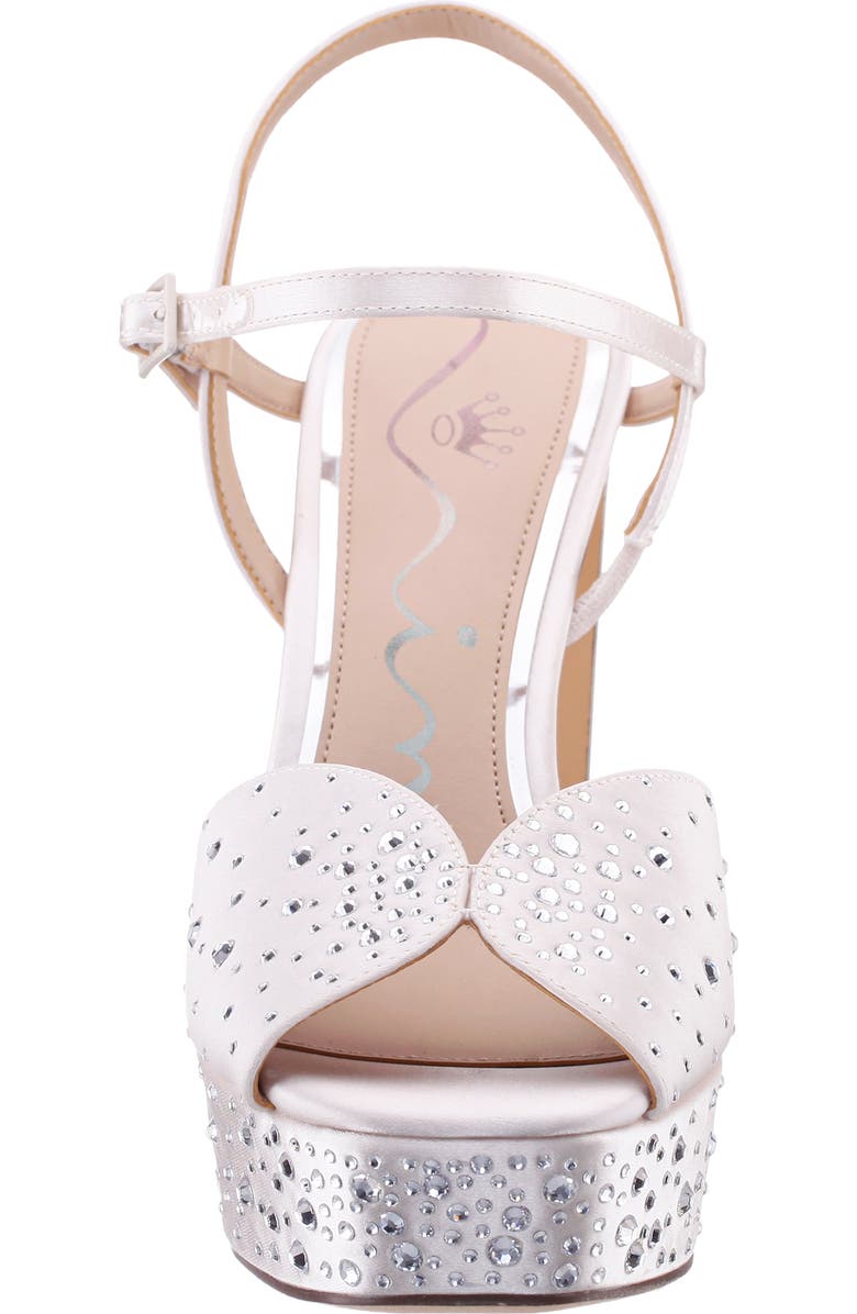 Nina Addison Slingback Peep Toe Platform Sandal, Alternate, color, Ivory