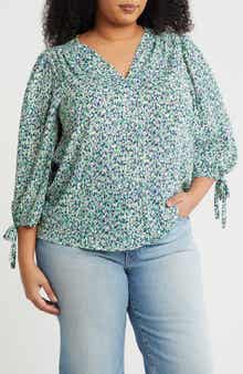 Renee C V-Neck Three-Quarter Sleeve Top