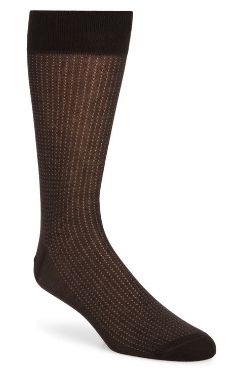 Dot Cotton Blend Dress Socks