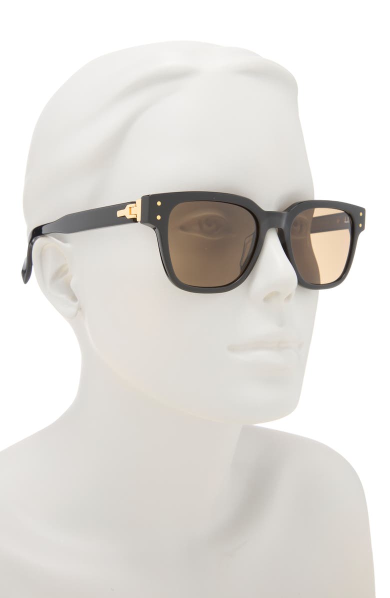 Dunhill 52mm Square Sunglasses, Alternate, color, Black Black Brown
