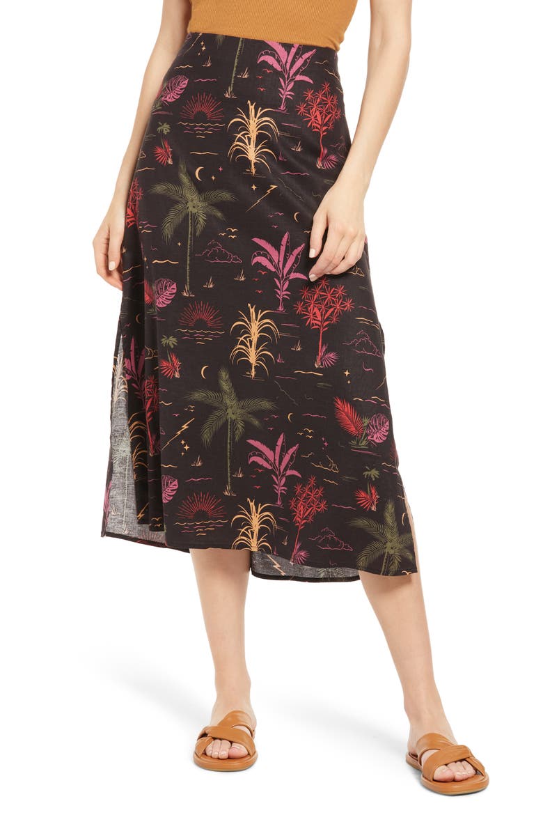 Ryan Midi Slip Skirt, Main, color, BEACH WIZARD PRINT