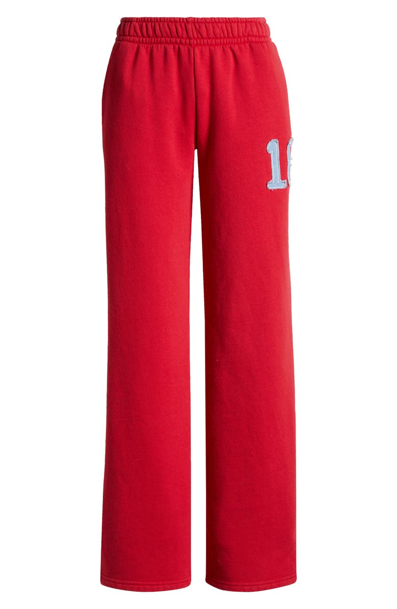 PacSun Denim 18 Appliqué Baggy Sweatpants, Alternate, color, Red