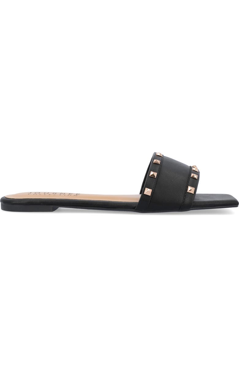 Journee Collection Treena Studded Flat Slide Sandal, Alternate, color,