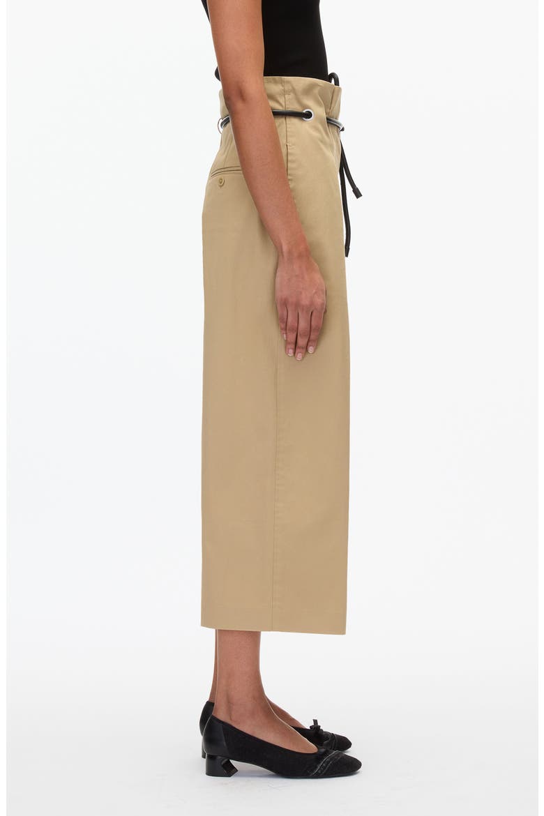 Origami Pleat Wide Leg Cropped Trousers, Alternate, color, KHAKI