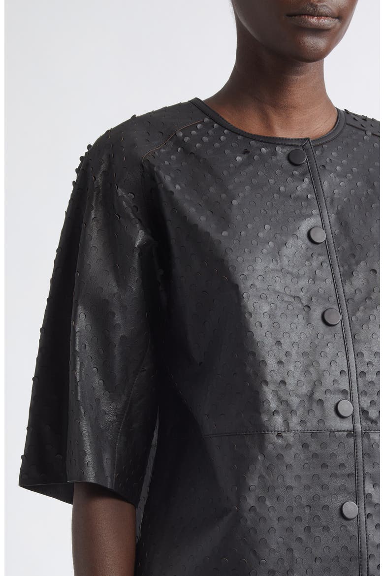 Laser Cut Leather Jacket, Alternate, color, BLACK