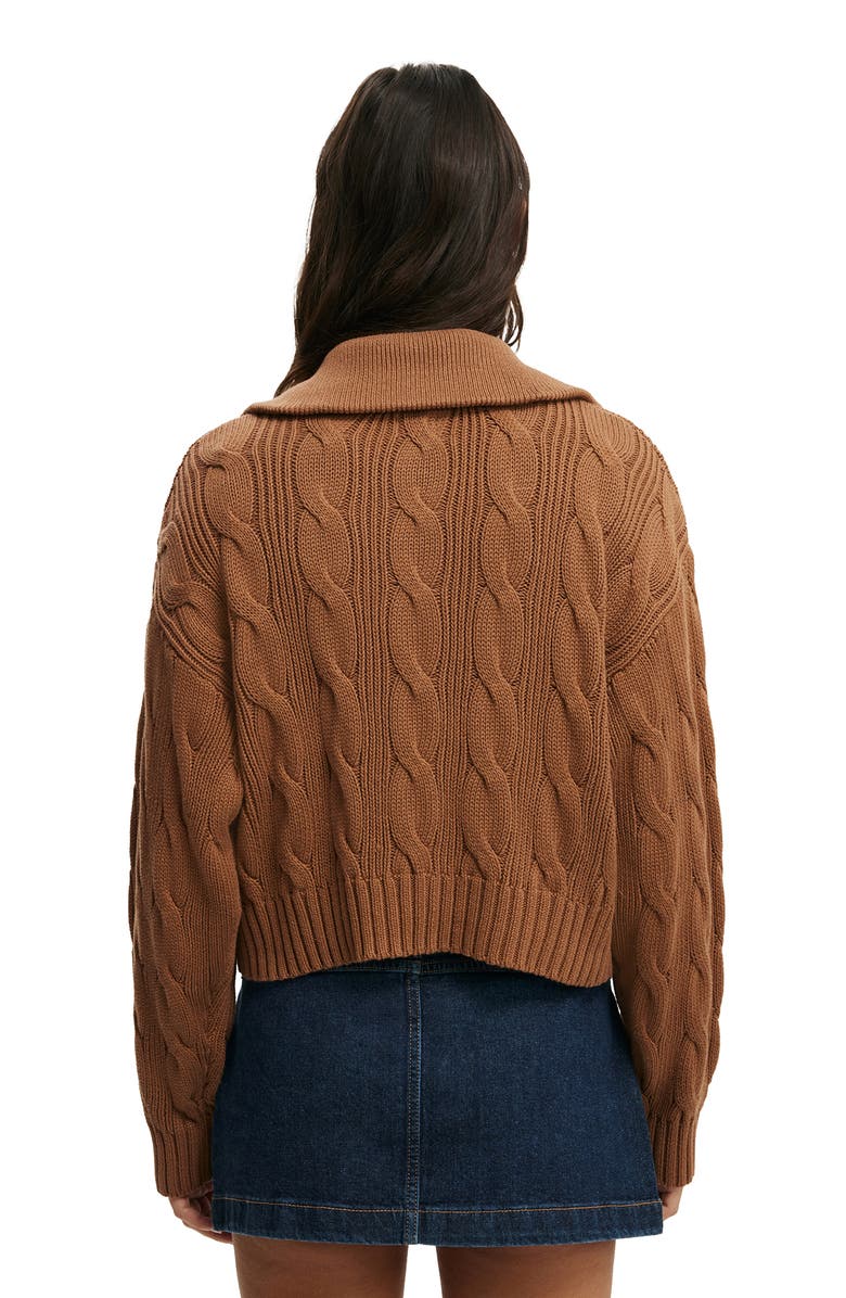 Cotton On Women's Cotton Cable Half Zip Pullover, Alternate, color,